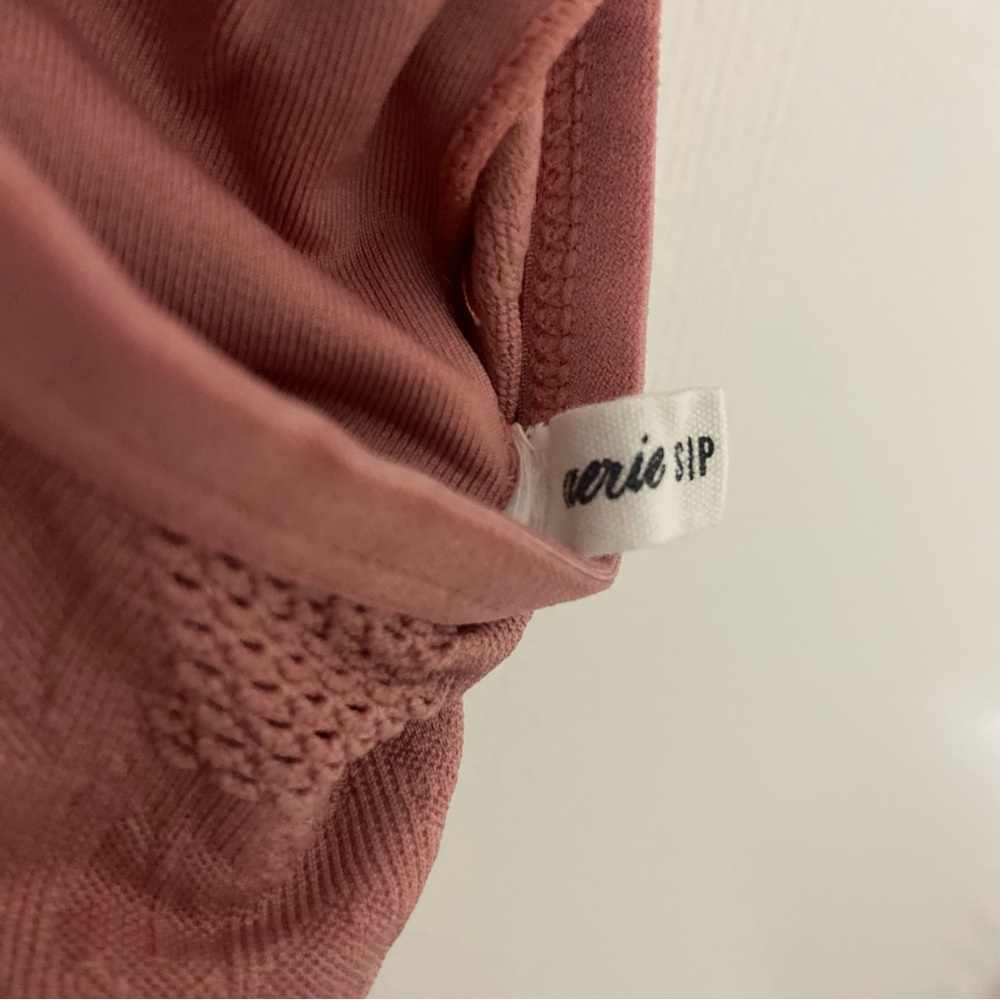 Aerie Dusty Rose Seamless Jacquard Padded Longline Bralette Size Small - Picture 2 of 3